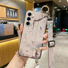 Crossbody Lanyard and Wrist Strap Silicone Phone Case for Samsung Galaxy S22 Series with Detachable Adjustable Strap