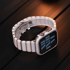 Fashion Ceramic Wrist Butterfly Clasp Band with Diamond Case