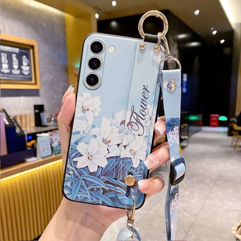 Crossbody Lanyard and Wrist Strap Silicone Phone Case for Samsung Galaxy S22 Series with Detachable Adjustable Strap