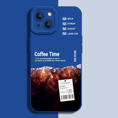 Silicone Coffee Pattern Case for iPhone Series