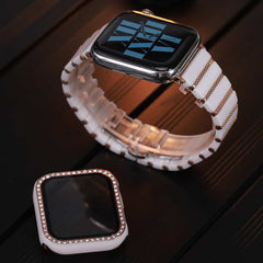 Fashion Ceramic Wrist Butterfly Clasp Band with Diamond Case