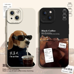 Silicone Coffee Pattern Case for iPhone Series