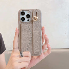 Wallet Card Holder Phone Case with Wrist Strap for iPhone 13 Series