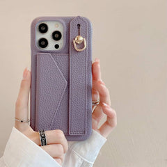 Wallet Card Holder Phone Case with Wrist Strap for iPhone 13 Series