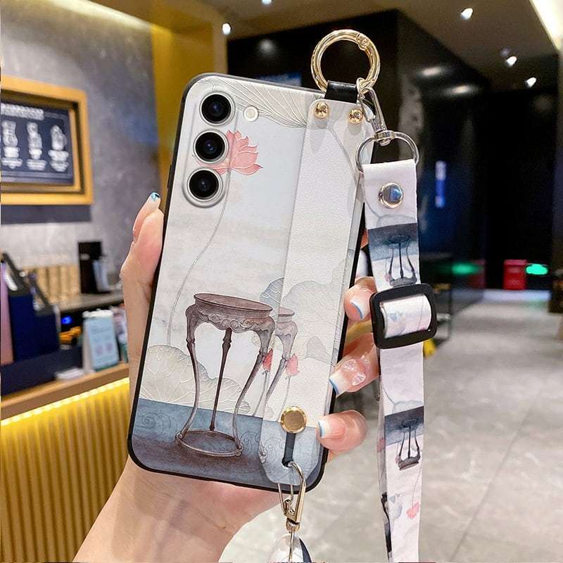 Crossbody Lanyard and Wrist Strap Silicone Phone Case for Samsung Galaxy S21 Series with Detachable Adjustable Strap