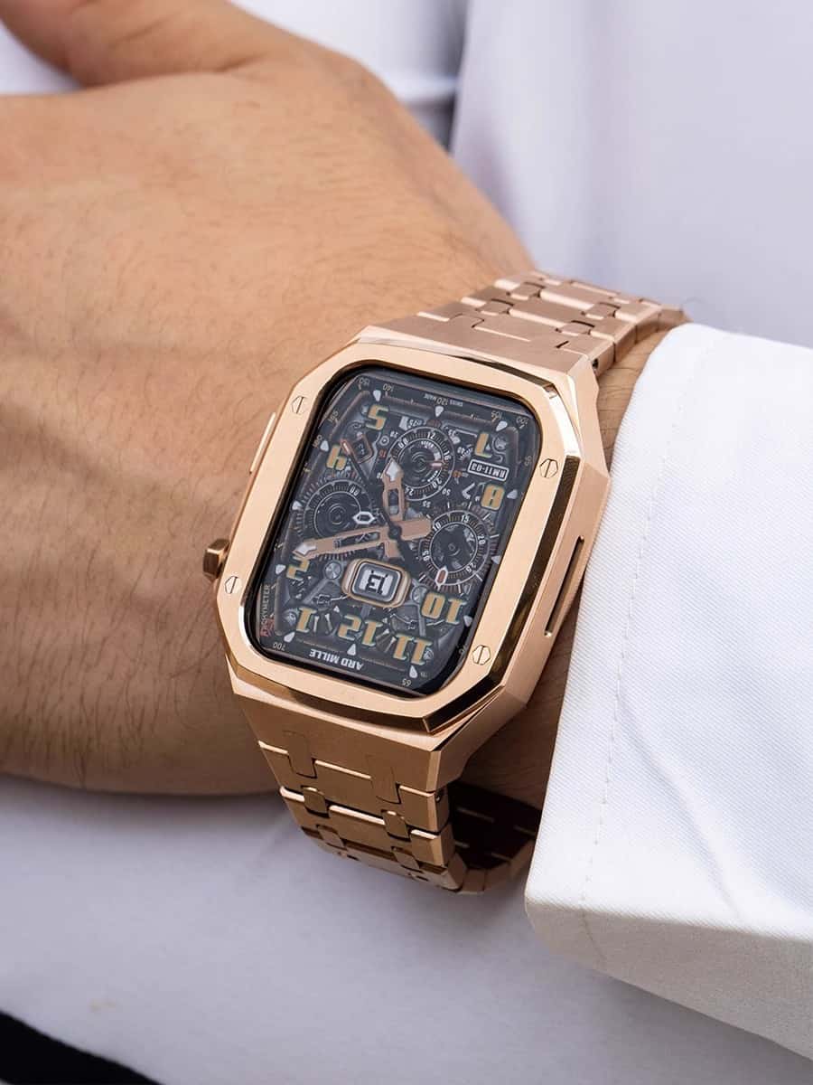 Vollflächiges Edelstahlarmband und -gehäuse