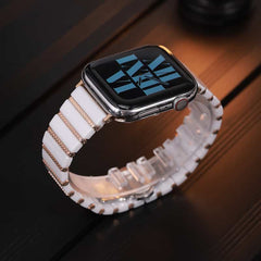 Fashion Ceramic Wrist Butterfly Clasp Band with Diamond Case