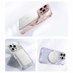 Rose Pink Wavy Shell Texture Rabbit Magsafe (Magnetic) Stand Phone Case for iPhone 14 Series