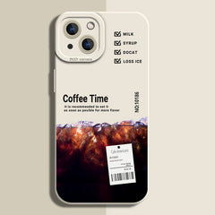 Silicone Coffee Pattern Case for iPhone Series