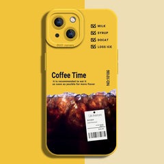 Silicone Coffee Pattern Case for iPhone Series