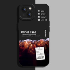 Silicone Coffee Pattern Case for iPhone Series