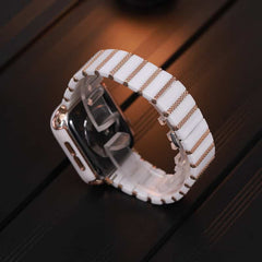 Fashion Ceramic Wrist Butterfly Clasp Band with Diamond Case